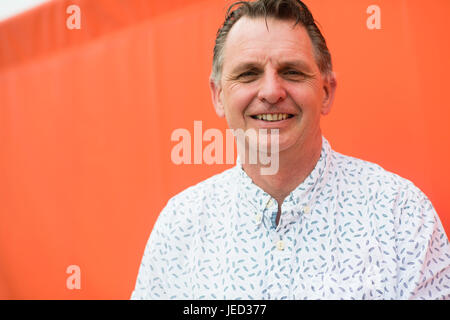 Steve Williams, Wissenschaftsjournalist für Kinder, die 2017 Hay Festival der Literatur und Kunst, Hay on Wye, Wales UK Stockfoto