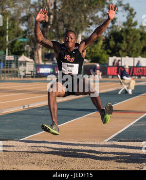 Sacramento, CA. 23. Juni 2017. Dreifache Jumper Michael Tiller beenden Sie den Tag mit 53-3 während der USATF Außenbahn und Feld Meisterschaft 2.Tag an Hornet Stadion Sacramento, CA. Thurman James/CSM/Alamy Live News Stockfoto