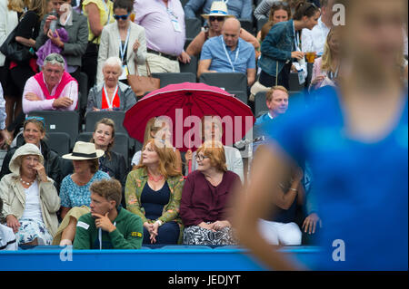 Die Queen's-Club, London, UK. 24. Juni 2017. Tag 6 der 2017 Aegon Championships im West London Club, Halbfinale Centre Court Action mit Gilles Muller (LUX) V Marin Cilic (CRO), mit Cibulkova, wobei das Spiel in 3 Sätzen. Bildnachweis: Malcolm Park / Alamy Live News. Stockfoto