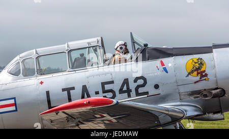 Harvard AT - 6D auf der Sola Airshow in Norwegen Stockfoto