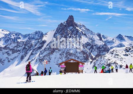 Sommet de Saulire, Meribel, Trois Vallées Stockfoto