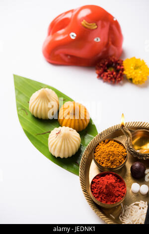 Ein Modak ist eine indische süße Knödel beliebt in vielen Teilen von Indien. Es heißt Modak in Marathi und Konkani sowie Gujarati Sprache, Kozhakkatt Stockfoto