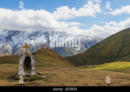 Kaukasus, Kasbegi Bereich in Georgien. Stockfoto