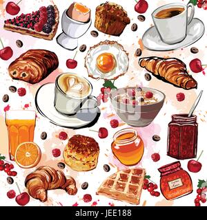 Satz von Frühstück Essen - Vektor-illustration Stock Vektor