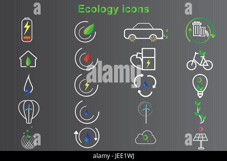 20 Set Ökologie Symbol, Vektor-design Stock Vektor