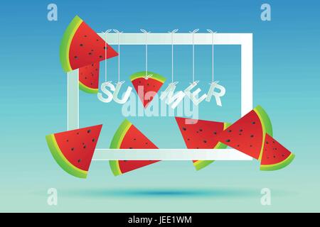 Sommerzeit-Wallpaper, Hintergrund, Vektor, Kunst, Design, Reisen, Plakat, Veranstaltung Stock Vektor