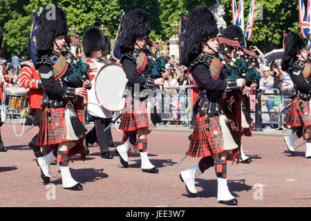 Scots Guards Dudelsack in der Trooping die Farbe Parade London Stockfoto