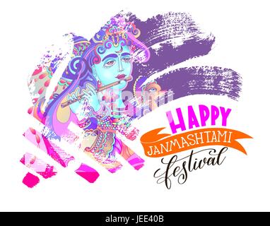 Happy Janmashtami Festival Grafik design Stock Vektor