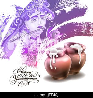 Happy Janmashtami Festival Grafik design Stock Vektor