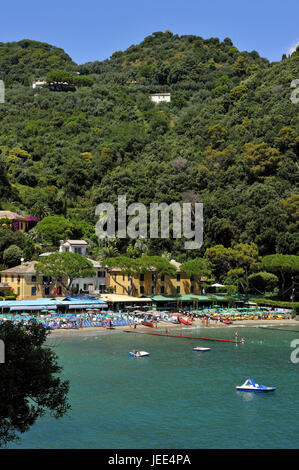 Italien, Ligurien, Riviera Tu der Levante, Portofino, Costa Paraggi, Strand, Stockfoto