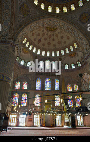 Türkei, Istanbul, sultan's Ahmed Moschee, blaue Moschee, Innenansicht, Stockfoto
