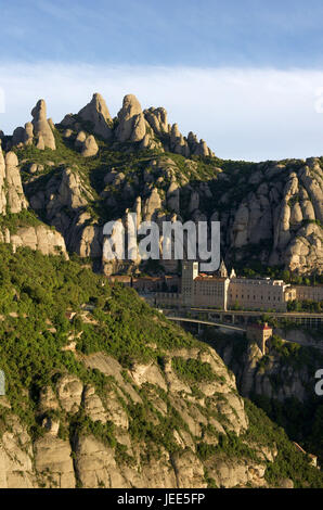 Spanien, Katalonien, Blick auf das Kloster von Montserrat, Stockfoto