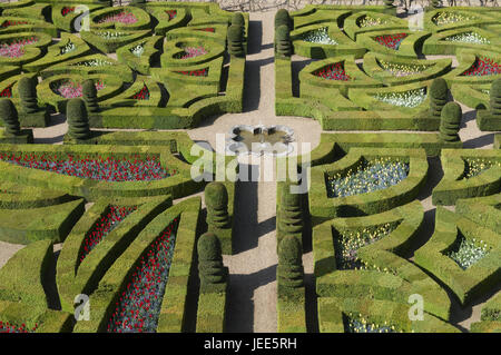 Frankreich, Schloss Villandry, Schloss-Garten, Stockfoto