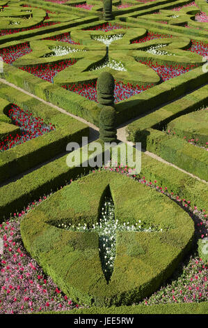 Frankreich, Schloss Villandry, Schloss-Garten, Stockfoto