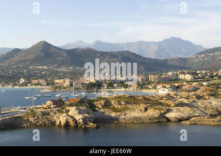 Frankreich, Korsika, Ile Rousse, lokale Ansicht, Hafen, Stockfoto