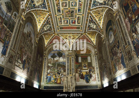 Italien, Toskana, Siena, Dom, Libreria Piccolomini, Fresken im Inneren, Stockfoto