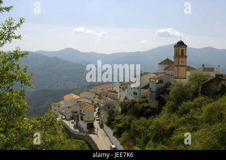 Lokale Ansicht, Algatocin, Andalusien, Spanien, Stockfoto