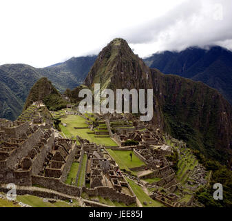 Peru, Machu Picchu, Blick auf die verlorene Stadt, Stockfoto