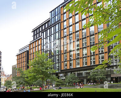 Googles neue UK Hochhaus in St Pancras Square, London. Stockfoto