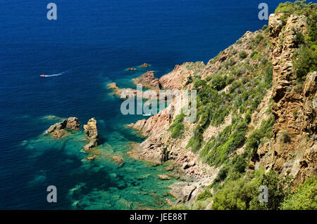Frankreich, Korsika, Girolata, Bucht, Stiefel, Stockfoto
