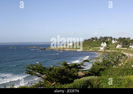 Meer, Pointe de Locquirec, Bretagne, Frankreich, Stockfoto