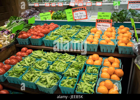 Shrewsbury, Pennsylvania - produzieren zum Verkauf auf den Märkten in Shrewsbury, eine Amish Bauernmarkt in York County, Pennsylvania. Stockfoto