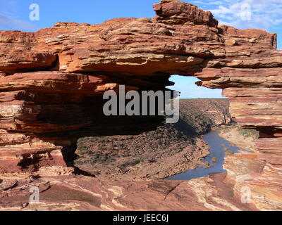 Blick aus der Natur-Fenster am Murchison River Stockfoto