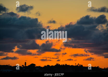 Florida-Sonnenuntergang an der Inter coastal Waterway Belleair Causeway Stockfoto