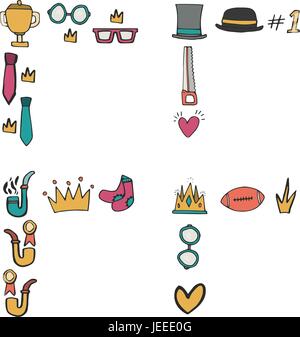 Gerne Vater Symbole auf weißem Hintergrund Stock Vektor