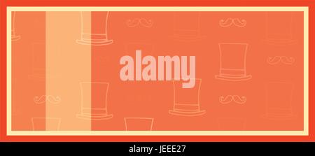 Vektor Symbol der Hut und Schnurrbart auf Grußkarte Stock Vektor