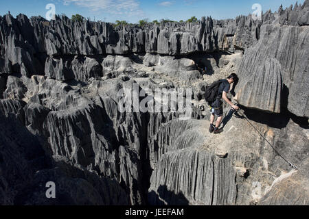 Via Ferrata Route, Tsingy de Bemaraha Nationalpark, Madagaskar Stockfoto