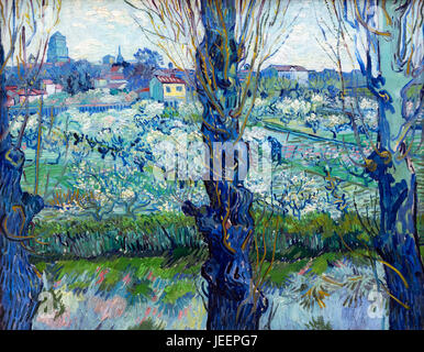 Blick auf Arles (Vue Arles) von Vincent Van Gogh (1853-1890), Öl auf Leinwand, 1889 Stockfoto
