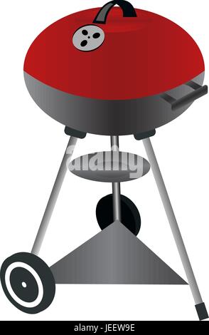 Barbecue-Grill. Vektor-Illustration isoliert auf weißem Hintergrund. Stock Vektor