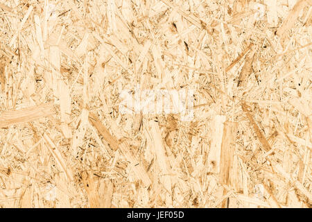 Die Textur der Oberfläche der osb platte als Hintergrund. Stockfoto