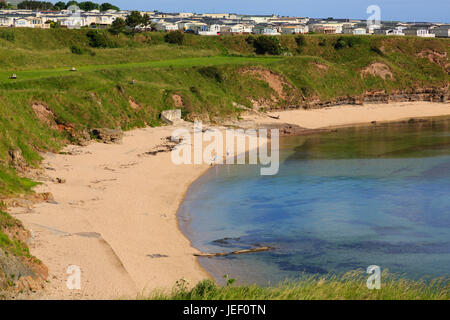Berwick Haven Urlaub Caravan Park, gesehen von der Magdalena Felder Golf Club.Berwick auf Tweed. Nördlichste Stadt Englands. Stockfoto