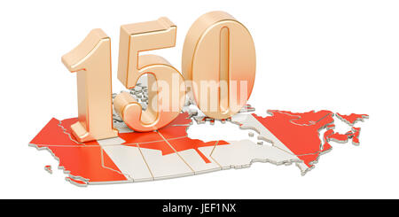 Canada Day, 150 Jahre Jubiläum Konzept. 3D-Rendering Stockfoto