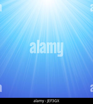 Abbildung abstrakt blauer Himmel Hintergrund Sonne Sunburst lebendige- Stockfoto