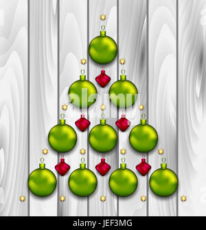 Abbildung Abstrakt Baum Weihnachtskugeln aus- Stockfoto