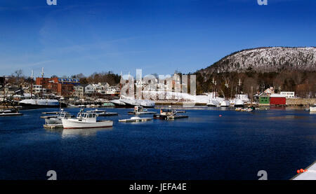 Camden Harbor, Maine, USA--Winter Stockfoto