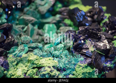 Azurit und Malachit Mineral - Kupfererz Stockfoto