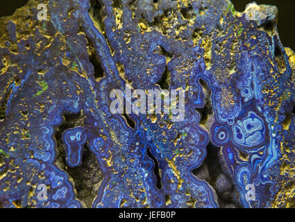Azurit Mineral - Kupfererz Stockfoto