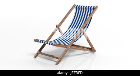 Sommer-Urlaub. Strandkorb, isoliert auf weißem Hintergrund. 3D illustration Stockfoto