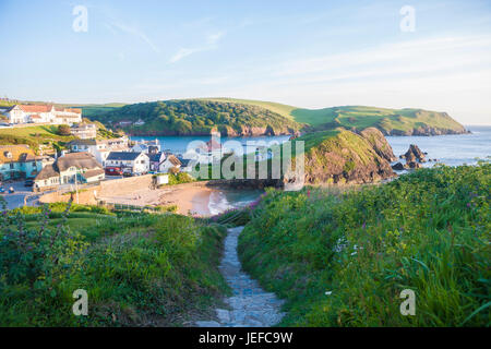 Südwestküste-Weg, Shippen Strand, äußere Hoffnung, Hoffnung Cove, South Hams, South Devon, England, UK Stockfoto