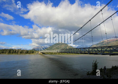 Brücke zur Villa O Higgins, Carretera Austral, Patagonien, Chile Stockfoto