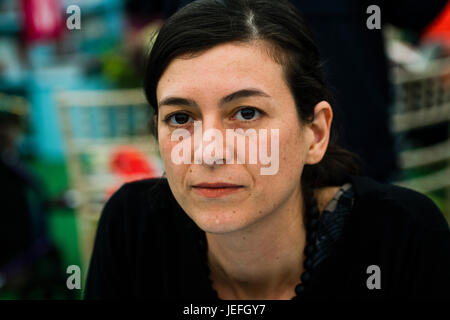 Samanta Schweblin, argentinischer Schriftsteller und Redakteur bei der 2017 Hay Festival of Literature and the Arts Hay on Wye, Wales UK Stockfoto