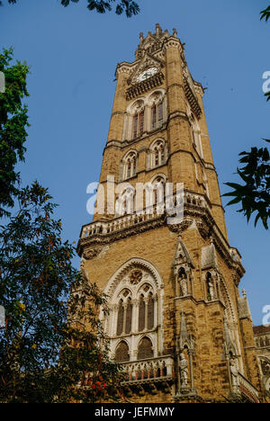 Rajabai Clock Tower, historische Gebäude, University of Mumbai Campus, Mumbai, Maharashtra, Indien, Südost-Asien. Stockfoto