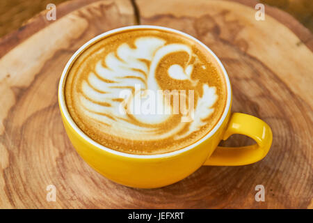 Swan Latte Art. Stockfoto