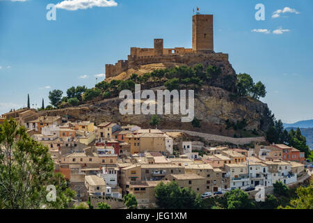 Biar Burg am Hügel über der Stadt, Alicante, Spanien Stockfoto