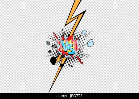 Vs gegen versus isolieren Pop-Art-Hintergrund Stock Vektor