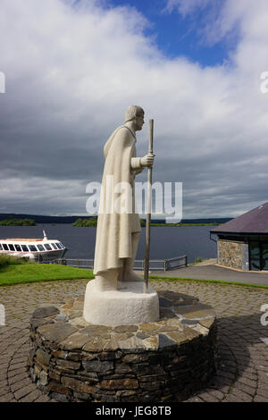 Religiöse Wallfahrt zur St. Patrick's Purgatory Loch Durg Irland Station Island County Donegal Stockfoto